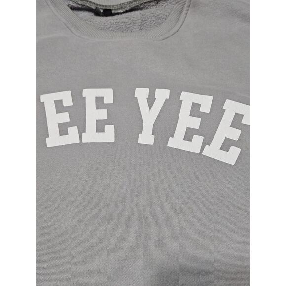 YEE YEE Sweater Mens Extra Large Gray Oversized Collegiate Sweatshirt - Picture 2 of 12